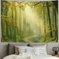 thumbnail image 2 of Autua Enchanted Forest Tapestry Natural Sunlight Landscape Green Tree Hole Tapestry Tapestry Tapestry is suitable for living room, bedroom, home decoration 50x40inch, 2 of 6