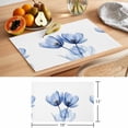 thumbnail image 6 of Tulip Flower Placemats Set of 2, Abstract Blue Transparent Floral Non-Slip Place Mats Washable Table Mats for Kitchen Dining Table Decorations Indoor/Outdoor, 6 of 9