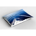 thumbnail image 2 of Ambesonne Navy Pillow Sham 2 Pack, Boat Yacht Ocean Scenery, 26"x20", Navy Blue and White, 2 of 3