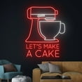 thumbnail image 3 of Handmadetneonsign Let's Make A Cake Neon Sign, Bakery Led Light, Cake Neon Light,Stand Mixer Neon, 3 of 5