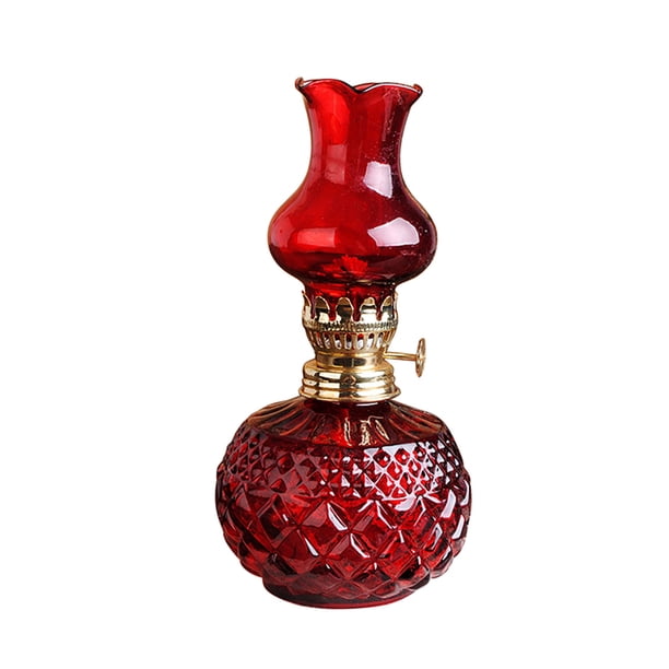 Peyakidsaa Vintage Indoor Oil Lamp Classic Oil Lamp with Clear Glass Lampshade Home Church
