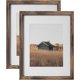 thumbnail image 1 of Marco de fotos de 8 x 10 con tapete, juego de 2 marcos de fotos Framhouse de 11 x 14 con textura de madera natural para galería de arte, decoración de escritorio para colgar en la pared, regalos, 1 of 8