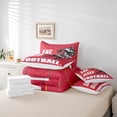 thumbnail image 5 of 7 Pcs Football Comforter Set Full Size,Red Yellow Honeycomb Bed in a Bag with Flat Sheet and Fitted Sheet and Adults,Eat Sleep Sports Bedding Set with Pillowcase and Sham, 5 of 5