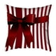 thumbnail image 2 of Hogar y cocina, Decoración del hogar, Decoración navideña, Funda de almohada con lazo de rayas rojas navideñas, Funda de cojín para sofá, Funda de almohada de lino, 2 of 6