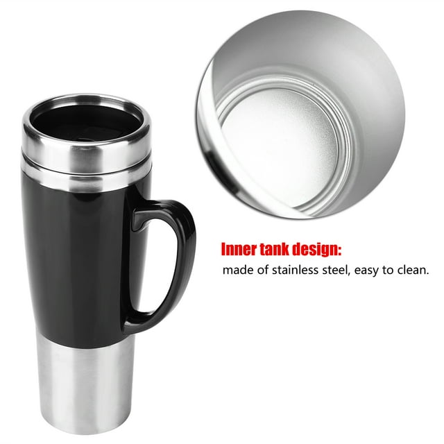 Taza Califactora para Coche, Taza Califactora de Vije de Acero inoxidable de 12v y 450ml, Taza Califactora Eléctrica para Vije, Taza para Beber Té Y Café