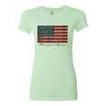 thumbnail image 2 of Wild Bobby, American Game Flag Baseball Bat Ball, Sports, Women Slim Fit Junior Tee, Mint, X-Large, 2 of 3