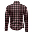 thumbnail image 6 of Men's Plaid Waffle Knit Sweatshirt Quarter Zip Pullover Stand Collar Long Sleeve Loose Fit Casual Sweatshirt For Fall Winter Daily Wear, S, 6 of 7