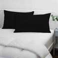 thumbnail image 4 of Black King Size Pillow Cover, Pillowcase Protectors with Zipper, Breathable Decorative Throw Pillow Case Cover, Pure Black Pillow Shams for Couch Sofa 20x36Inch, 4 of 8