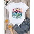 thumbnail image 2 of Women's Casual Short Sleeve T-Shirt - "Life Is Better In The Mountains" Graphic Print, Vibrant Mountain Landscape Design, 2 of 7