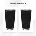 thumbnail image 3 of Fotbe Black Marble Pattern 20 oz Tumbler Stainless Steel Vacuum Insulated Coffee Ice Cup Double Wall Travel Flask Leak-proof Coffee Cup-Straw Three-piece Set, 3 of 8