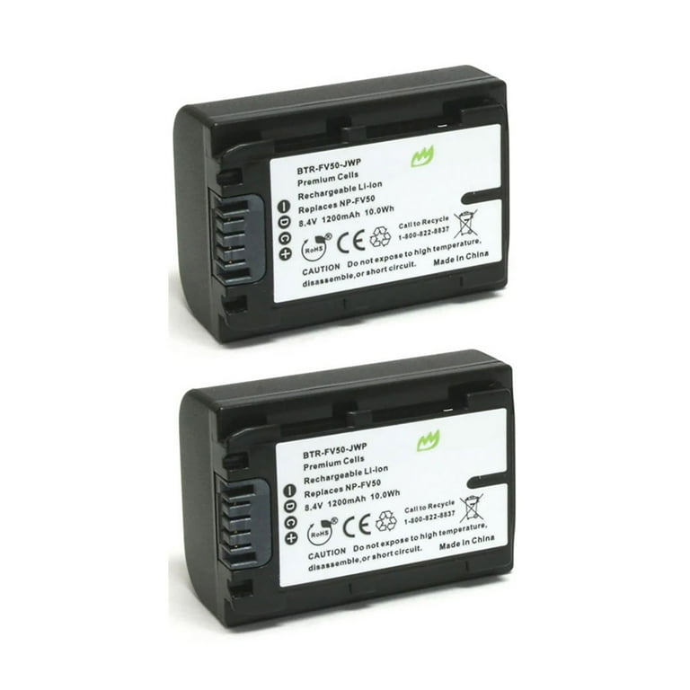 Replacement for Sony FDR-AX53 Battery (2-Pack, 1200mAh) and