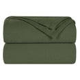 thumbnail image 2 of Superior Nobel Cotton Textured Chevron Woven Blanket, King, Forest Green, 2 of 13