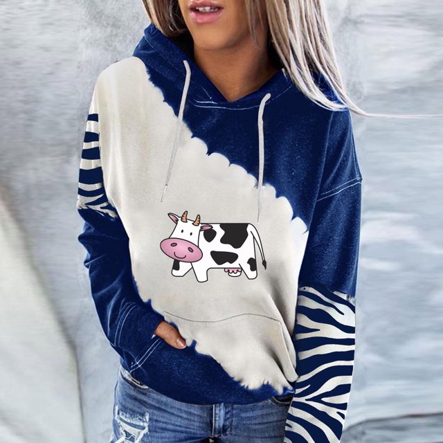 ICHUANYI Clearance Fashion Women's Long Sleeve Patchwork Printed Ladies Hooded Sweatshirt Tops ICHUANYI "ICHUANYI"