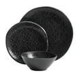 thumbnail image 4 of Gibson Yoko 12 Piece Melamine Dinnerware Set, Matte Black, 4 of 8