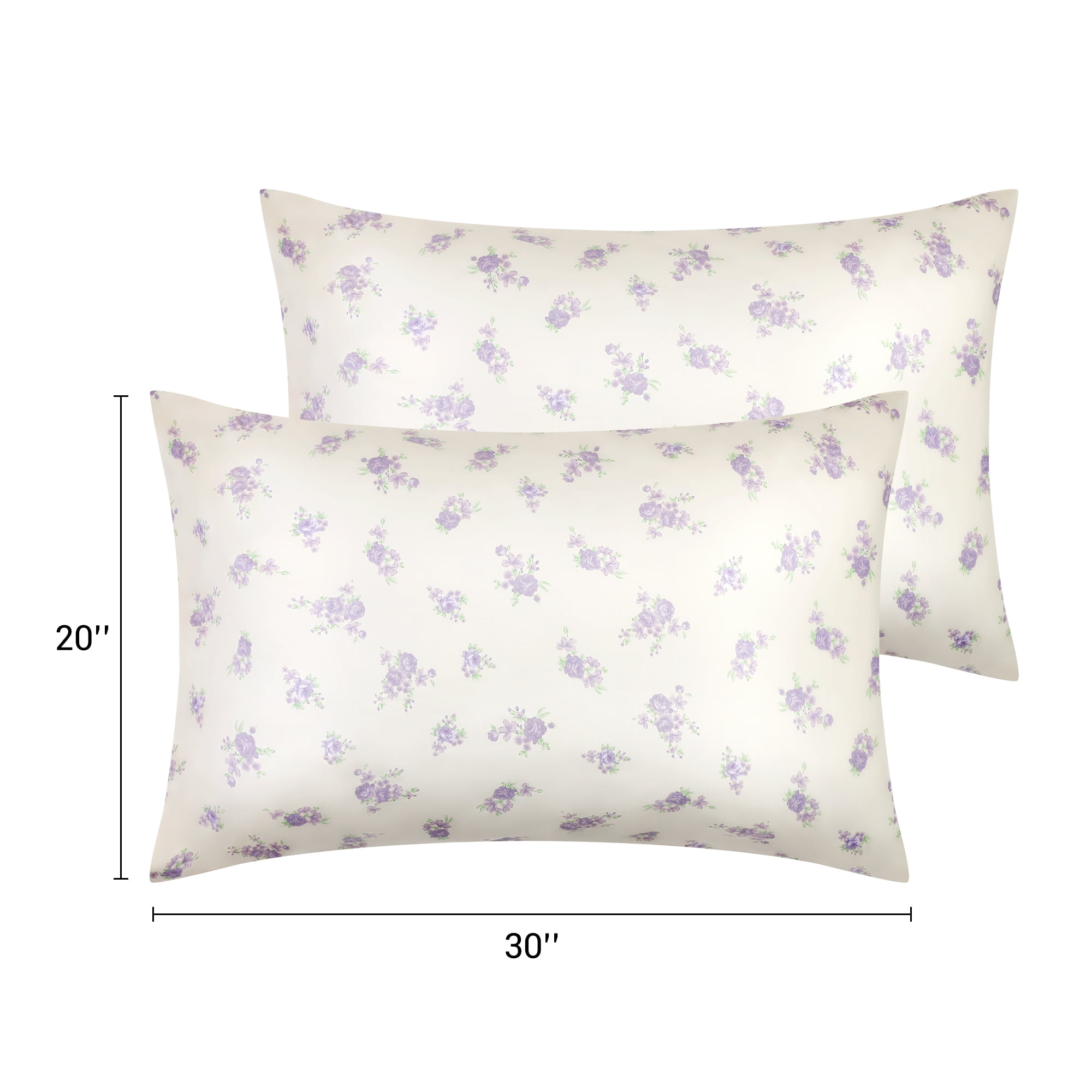 Unique Bargains Pillowcase Cotton Floral Pillow Cases with Envelope Closure Purple