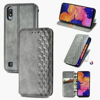 Galaxy A10 Wallet Case, Dteck Premium PU Leather Flip Folio Wallet Case with Card Slot Magnetic Closure Case for Samsung Galaxy A10 ,Gray