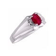 thumbnail image 3 of RYLOS Mens Rings Sterling Silver Classic Design 7X5MM Oval Gemstone & Diamond  Ruby July Birthstone Ring Size 13, 3 of 6