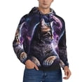 thumbnail image 2 of Fotbe Men's Hoodie with Purple Moon Cat Pattern - Kangaroo Pocket Pullover Hooded Sweatshirt, Perfect for Daily Wear, Travel, and Home-Large, 2 of 7