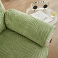 thumbnail image 6 of Yumcute Palm Leaves Velvet Plush Quilted Recliner Chair Cover Anti-Slip Super Soft Furniture Protector with Elastic Straps for Kids, Dogs, Pets Green 24in, 6 of 13