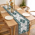 thumbnail image 3 of Green Beige Boho Table Runner - 120 Inch Long, Kitchen Dining Table Runner Dresser Scarves, Vintage Ethnic Tribal Southwestern Farmhouse Decor for Coffee Tables Wedding Party Banquet, 3 of 8