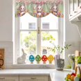 thumbnail image 5 of Happy Easter Tie Up Valances Curtain, Spring Bunny Easter Egg Chicks Pink Flower Green Dots Adjustable Rod Pocket Short Window Treatment Tie Up Curtains Valances for Kitchen Bathroom 60x18 Inches, 5 of 9