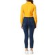 thumbnail image 3 of CHAQUETA DE JEAN CORTA PARA MUJER INSPIRADA EN CHIC CON BOLSILLO EN EL PECHO Y DETALLES DE CUADRO, BOTONES, TALLA M, COLOR AMARILLO, 3 of 8