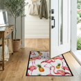 thumbnail image 2 of ODIKA 2'x3' Washable Accent Rug Pet Friendly, Bedside Mat Welcome Motif Door Pineapple Interlocking Border Pcs Striped for Bedroom, Nursery, RV, 2 of 7
