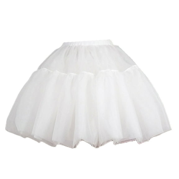Crinoline Underskirt Petticoat A-line Short Length Slip for Women Bridal Dress Vintage Gown Hoopless White Black