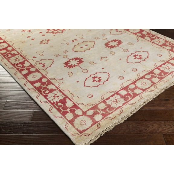 BoutiqueRugs Okaton Traditional Area Rug - Beige, Burgundy, Mustard - 5'6" x 8'6"