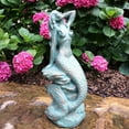 thumbnail image 3 of Homestyles 20 in. Bronze Patina Sexy Mermaid Sitting on Coastal Rock Beach Nautical Extra Large Statue, 3 of 6