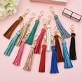 thumbnail image 4 of ZFSBZBS 6 Pcs PU Leather Tassels, 6 Inch Keychain Tassel Charm with Lobster Swivel for Jewelry Making, Handbag, DIY Crafts Gold, 4 of 7