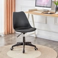thumbnail image 6 of Swivel Office Chair with PP Legs, Modern Adjustable Lift Desk Chair with High Back and Wheels, Swivel Accent Chair for Home, Vanity, Living Room, Bedroom, Study, Studio, Black, 6 of 9