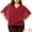 Wine Red, variant on Women's Plus V Neck Flowy Double Layered Chiffon Blouse 2X Black