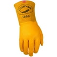 thumbnail image 2 of Caiman Premium Top Grain Goatskin MIG Welding Gloves, DuPont Kevlar Stitching, Unlined, 4-inch Gauntlet Cuff, Gold, X-Large 1869-6, 2 of 5