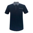thumbnail image 1 of Playera Polo Simply Basic Talla G Manga Corta Cuello de 3 Botones Gris Jaspe con Azul Marino, 1 of 4