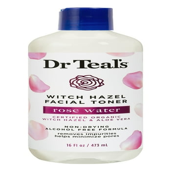 Dr Teals Witch Hazel Facial Toner, Rose Water, 16 fl oz