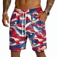 thumbnail image 4 of Havenx Men's 250 Years Of American Independence Shorts Drawstring American Flag Design Short with Pockets Elastic Waist Swim Trunks 4th Of July We the People Freedom Wear,Wine M, 4 of 5