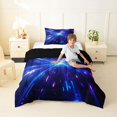 thumbnail image 4 of Homewish Blue Neon Lines Twin Comforter Sets,Abstract Glowing Stripes Bedding Set,Black Reversible,2-Piece,1 Comforter and 1 Pillowcase, 4 of 7