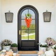 thumbnail image 5 of CxhicLuv Easter Faux Carrot Wreath with Bow, LED Lighted Spring Door Sign, Holiday Easter Decorations for Patio & Garden, Whimsical Wreath for Spring Parties & Front Door Décor, 5 of 6