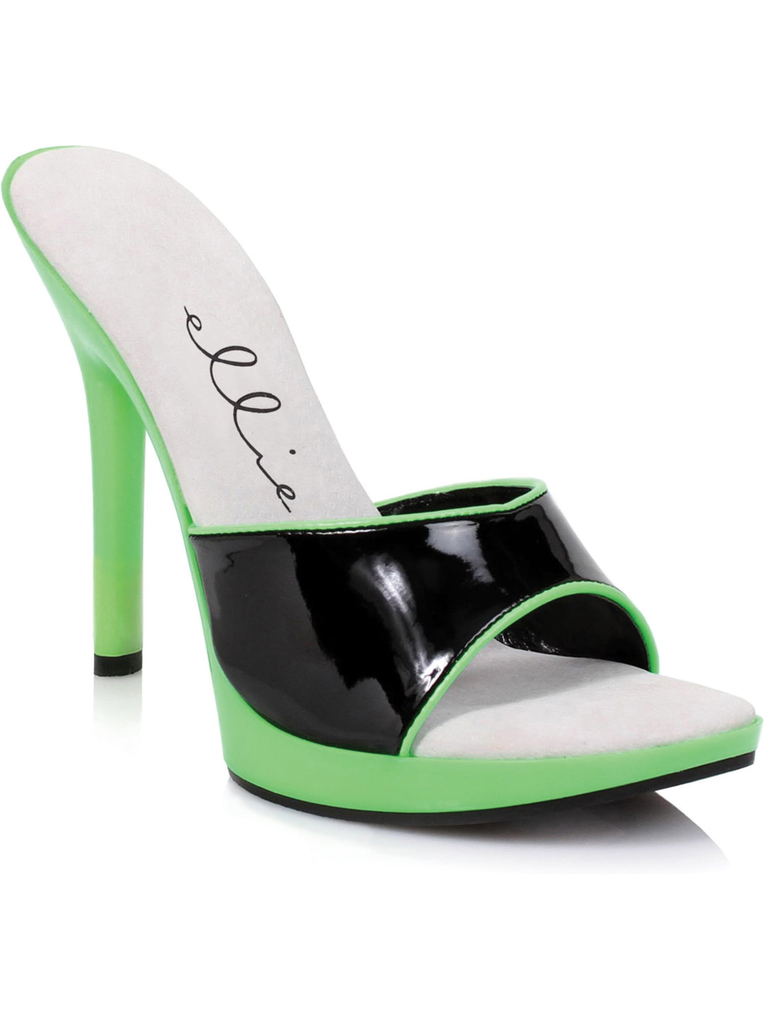 black and lime green heels