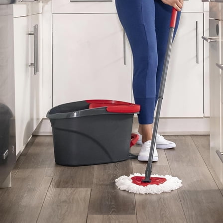 Easywring Microfiber Spin Mop & Bucket Floor Cleaning System with 3 Extra Refills