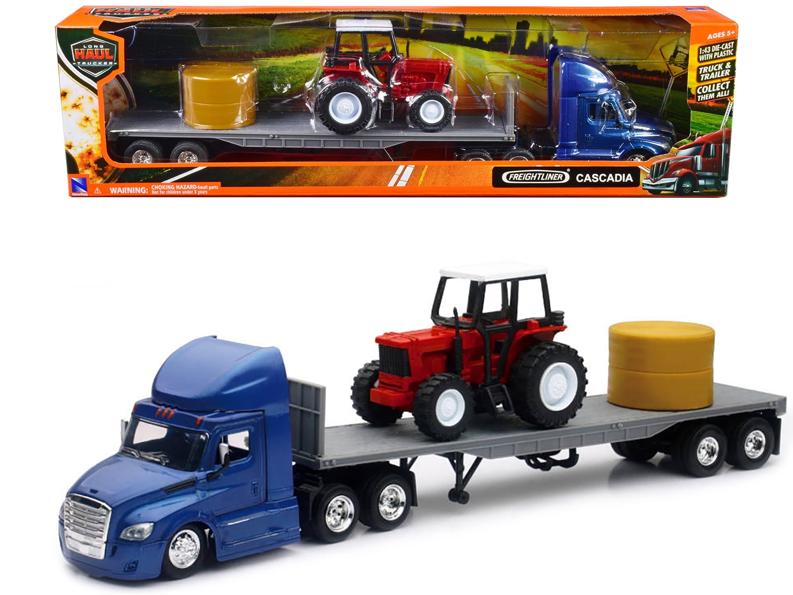 New Ray 1/43 Diecast Peterbilt 387 Black Truck with Flatbed