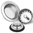 thumbnail image 4 of Shoreew 3 Pcs Sink Filter Stainless Steel Drain Strainer Set Wear-Resistant Sink Drain Cover Mesh Sink Stopper with Plug Debris Collector for Kitchen, 4 of 7