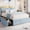 Blue Full, variant on Velvet Upholstered Twin Bed Frame with Storage Drawers, Bookcase Headboard, LED Lights, Noise-Free, Easy Assembly, No Box Spring Needed - Purple, Twin Size