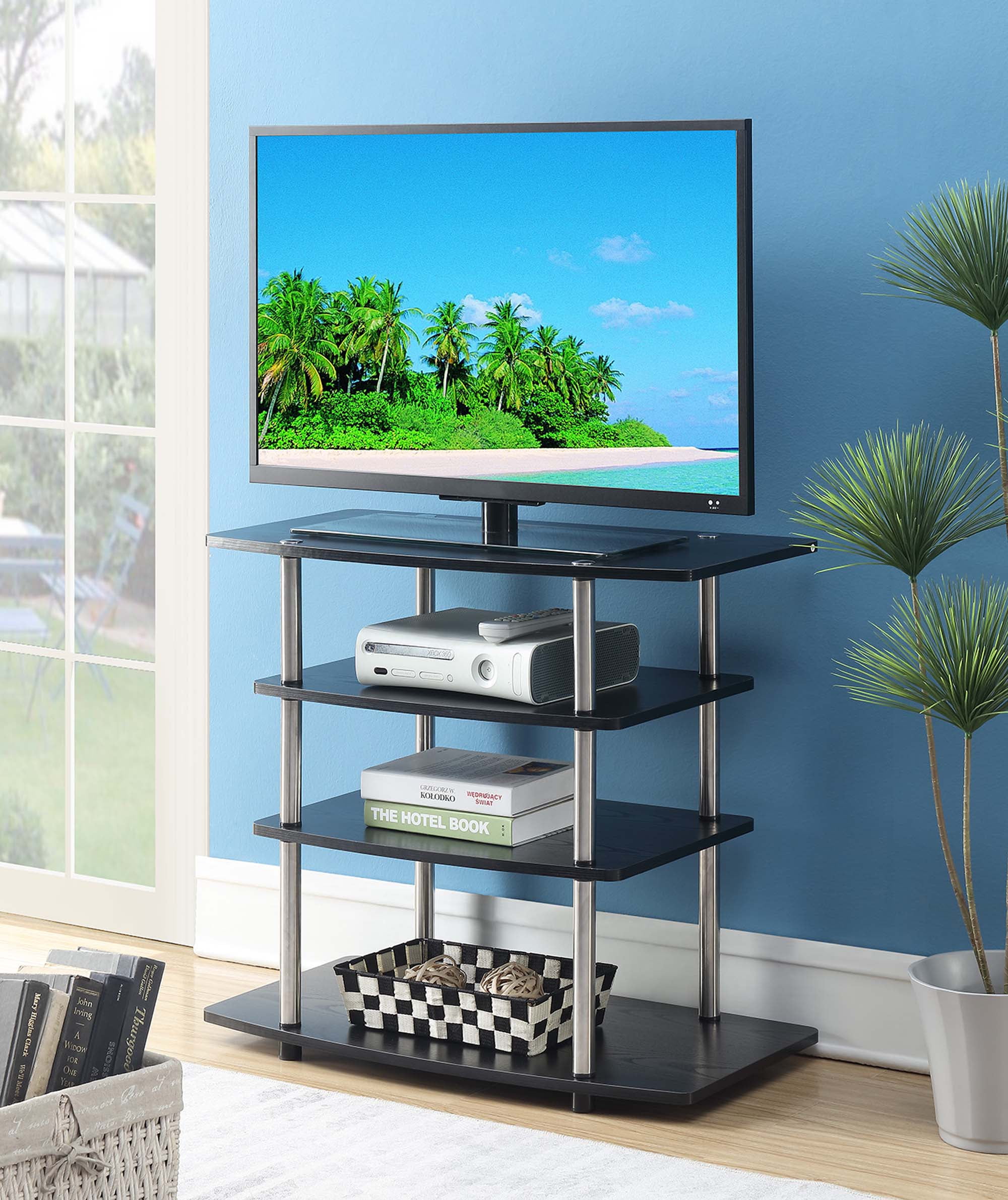 Furinno 13191dbr Bk Turn N Tube No Tools 2 Tier Elevated TV Stand 696859005411 for sale online 