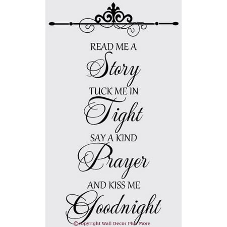 Nursery Decor Read Me A Story Kiss Me Goodnight Baby Wall Decals