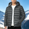 thumbnail image 3 of Goodtrade8 Mens Jackets with Hoods Zip up Big and Tall Puffer Jacket Warm Solid Color Casual Hooded Long Sleeve Mens Coats, 3 of 8