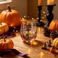thumbnail image 5 of Patterned Clear Stemless Tumblers, Curved Ergonomic Drinking Glasses, Fall Themed Beverage Glassware for Cocktails, Iced Coffee and Daily Table Use, 5 of 6