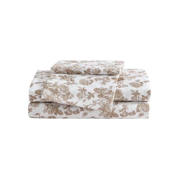 Betsey Johnson Garden Toile Brown Full Sheet Set