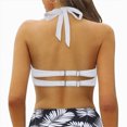 thumbnail image 5 of mgoYE Swim Tops Women Women Halter Bikini Top Only Padded Swimsuits Tops Vintage Bathing Suit Top No Bottom(White,M), 5 of 9